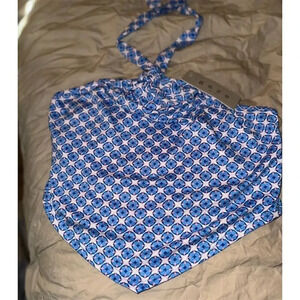 Gaze Women's Geometric Print Halter Tank Top Blue, pink  & White Size M